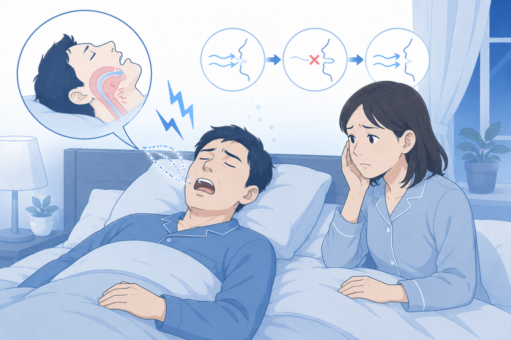 睡眠時無呼吸症候群のイメージイラスト